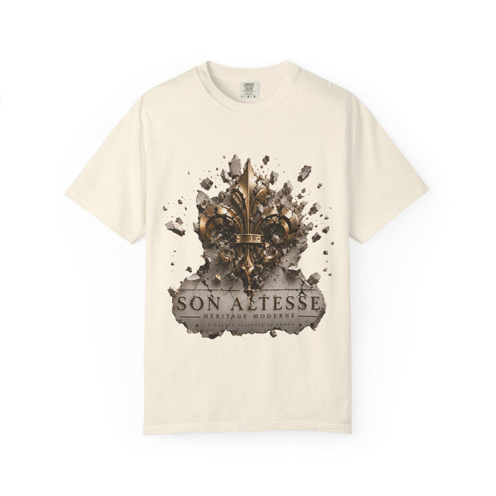 Fleur-de-Lis 'Son Altesse' Grafik-T-Shirt — Vintage Royal Emblem T-Shirt