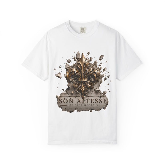 Fleur-de-Lis 'Son Altesse' Grafik-T-Shirt — Vintage Royal Emblem T-Shirt