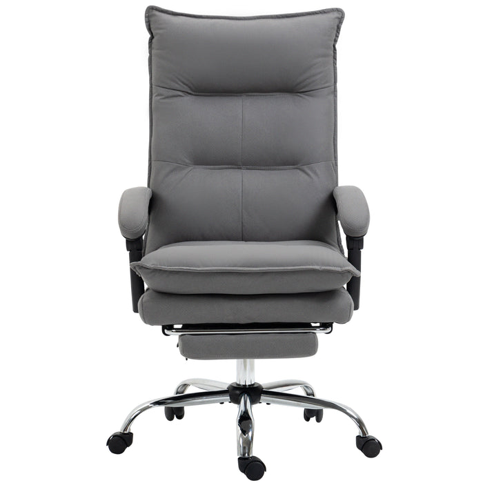 Fauteuil de bureau massant et chauffant, chaise de bureau, hauteur réglable, dossier inclinable, gris