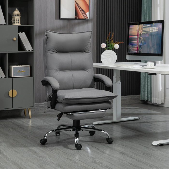 Fauteuil de bureau massant et chauffant, chaise de bureau, hauteur réglable, dossier inclinable, gris