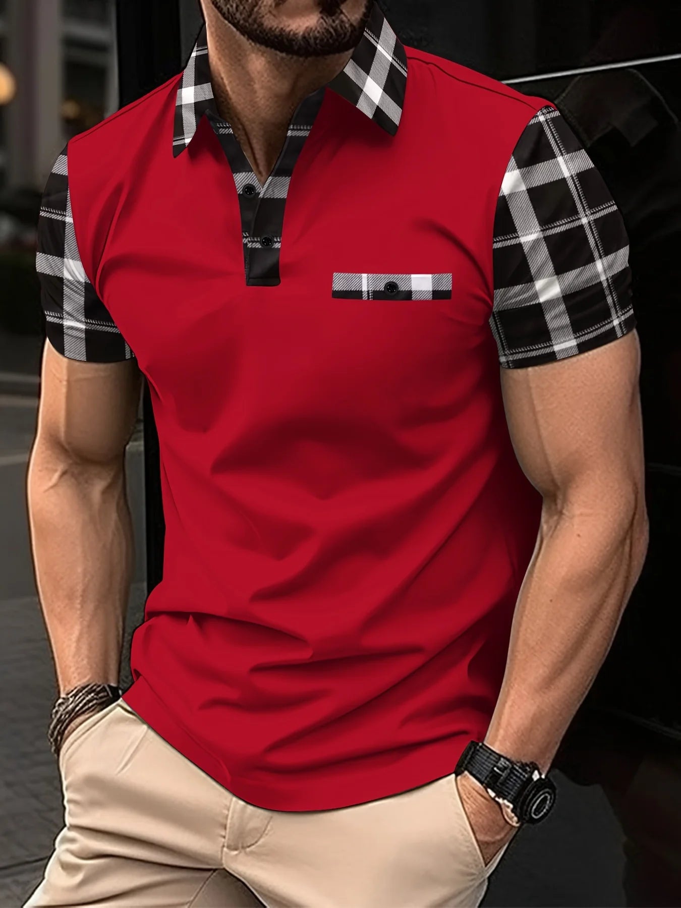 La nouvelle chemise POLO à manches courtes pour hommes d'été 2025 présente une impression de motifs rayés 3D décontractés à la mode et respirants