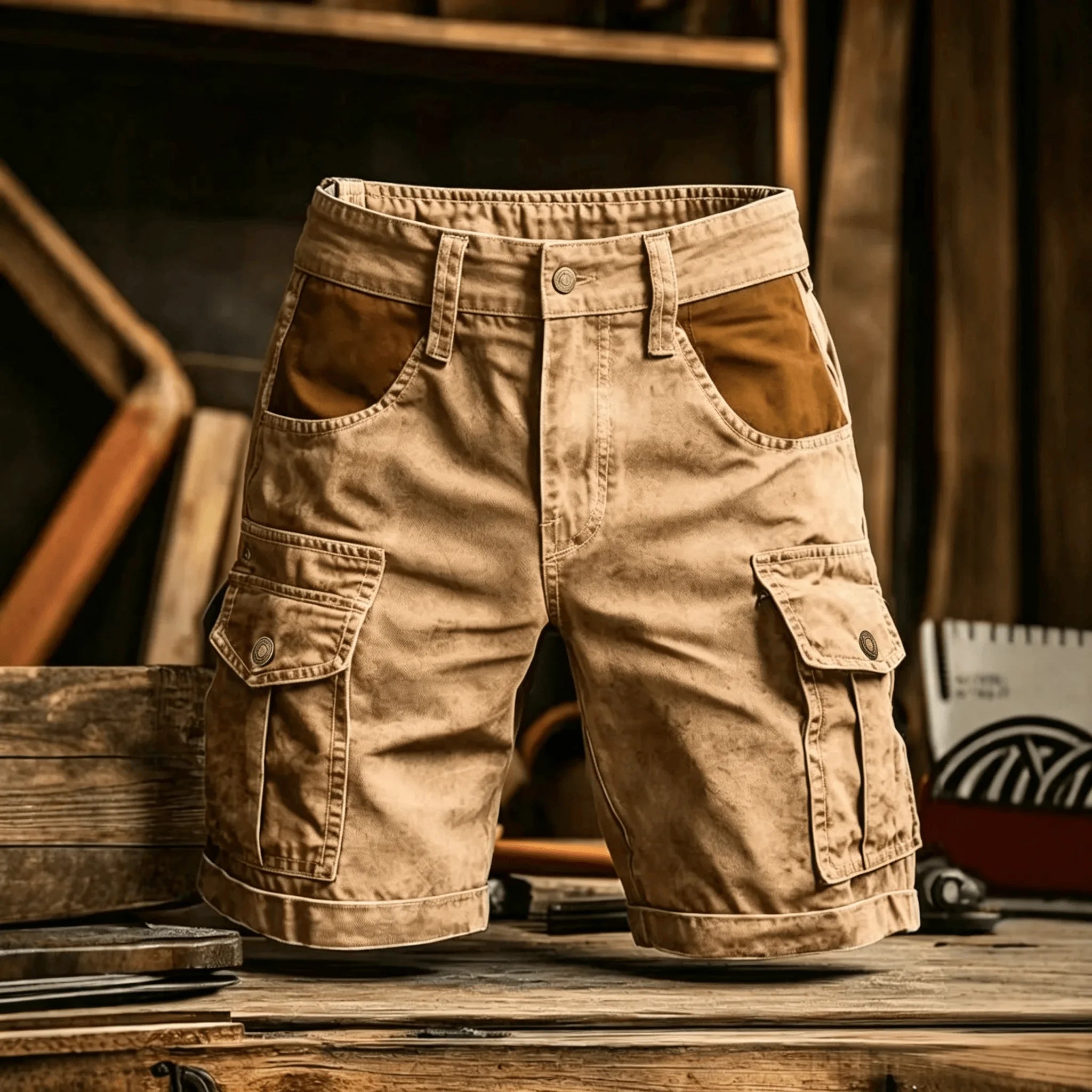 Nouveauté 2026 Shorts cargo pour homme, style sport décontracté, bermuda, grande taille, en coton, coupe droite, pour le golf, la course et la gym