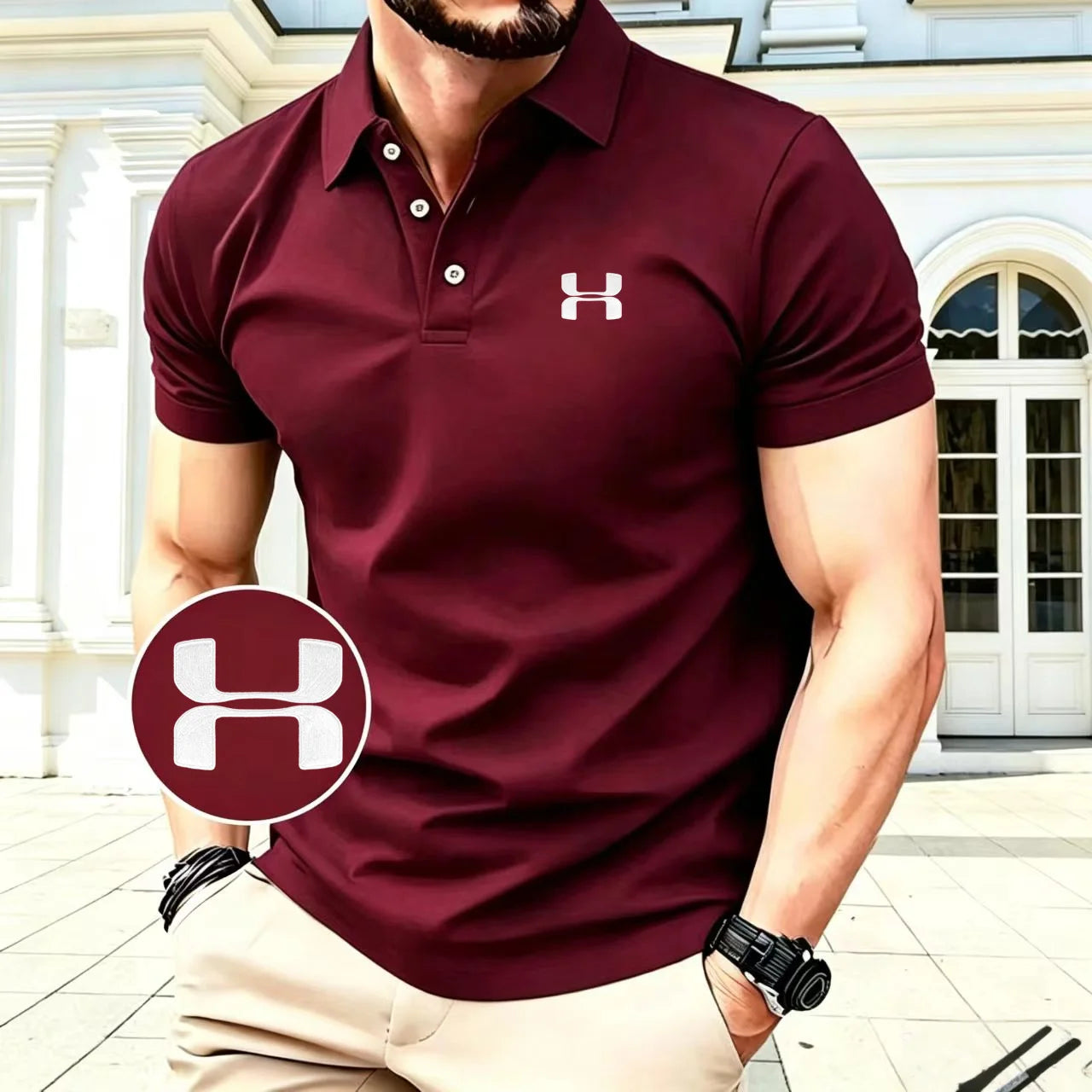Polo brodé pour homme, collection été 2026, haut de gamme, confortable, à manches courtes, idéal pour le golf