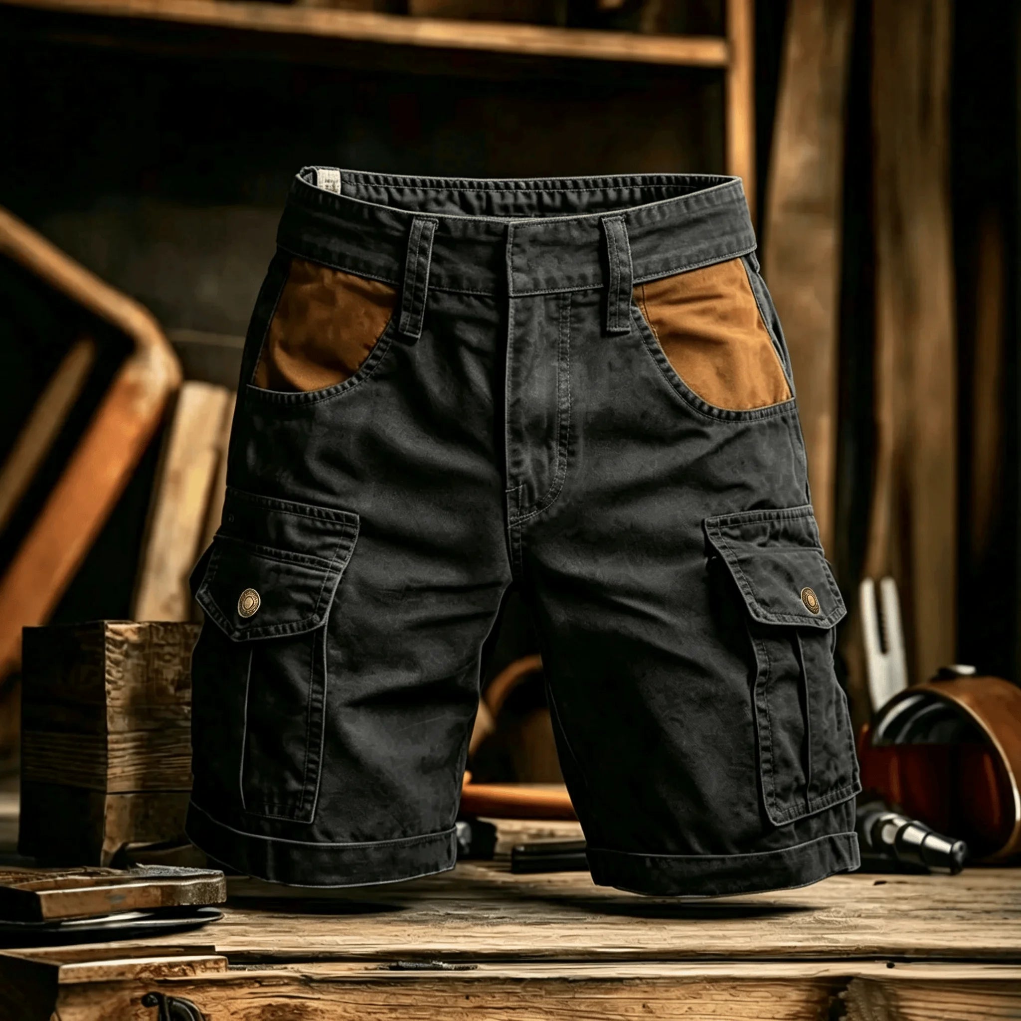 Nouveauté 2026 Shorts cargo pour homme, style sport décontracté, bermuda, grande taille, en coton, coupe droite, pour le golf, la course et la gym