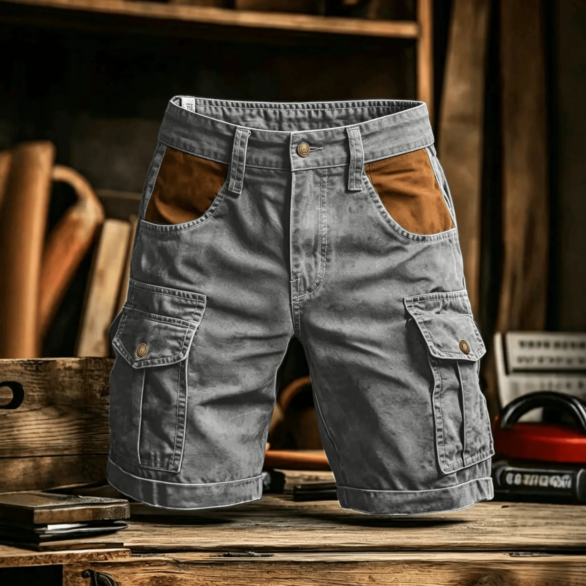 Nouveauté 2026 Shorts cargo pour homme, style sport décontracté, bermuda, grande taille, en coton, coupe droite, pour le golf, la course et la gym
