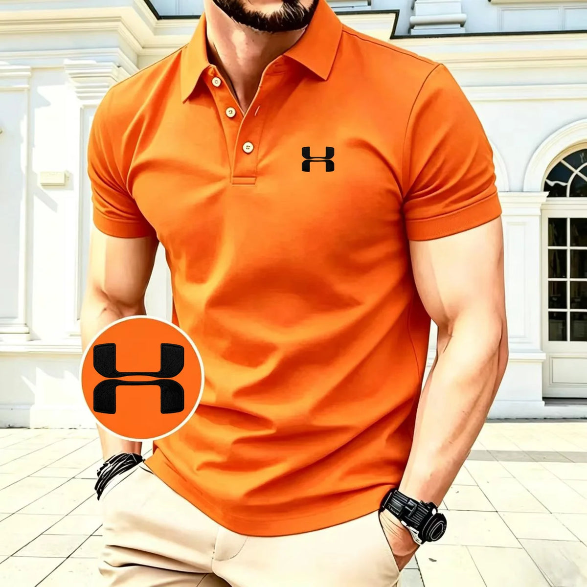 Polo brodé pour homme, collection été 2026, haut de gamme, confortable, à manches courtes, idéal pour le golf