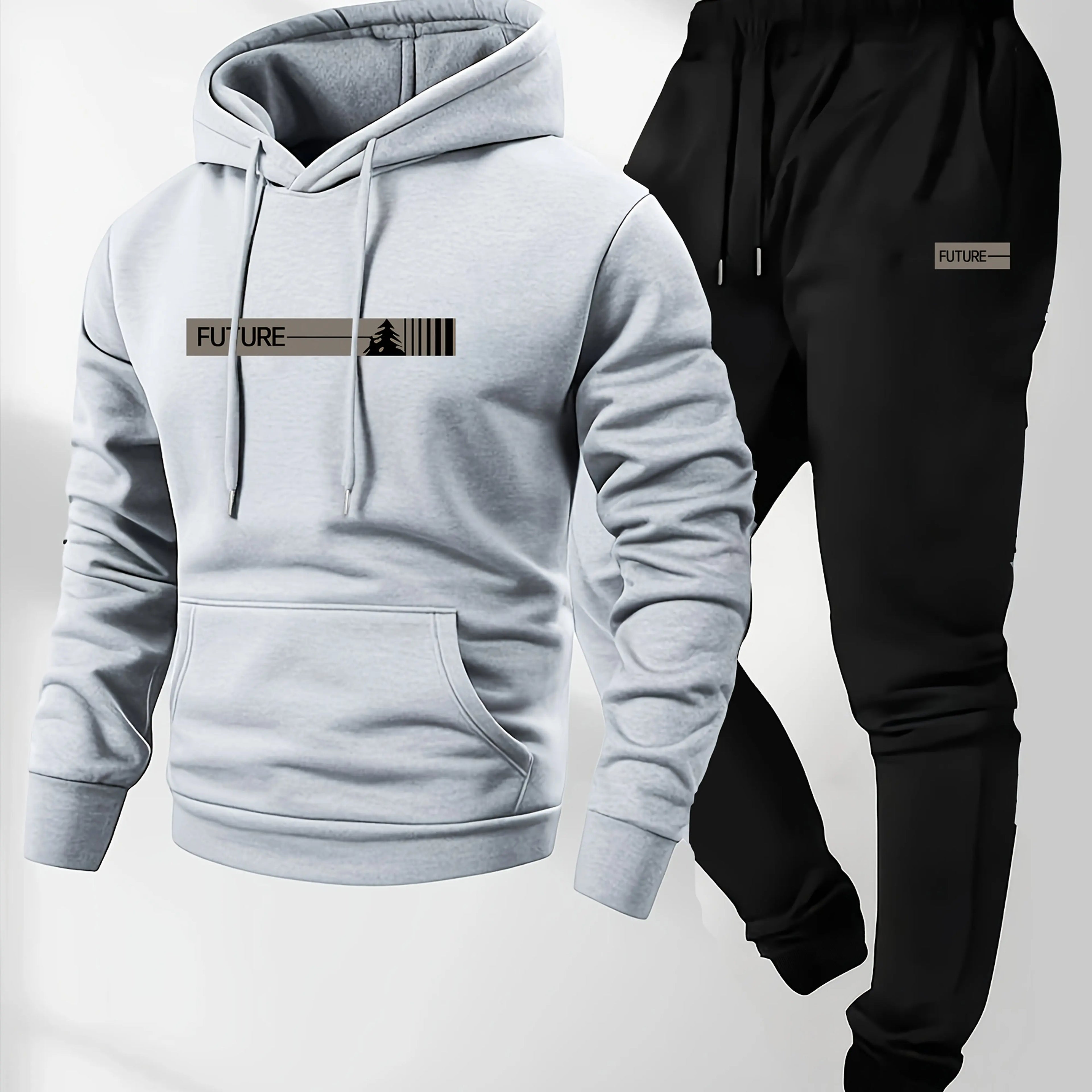 Ensemble chemise de sport et pantalon de sport à capuche, deux pièces, décontracté, à manches longues, adapté à porter en automne, nouvelle collection 2026