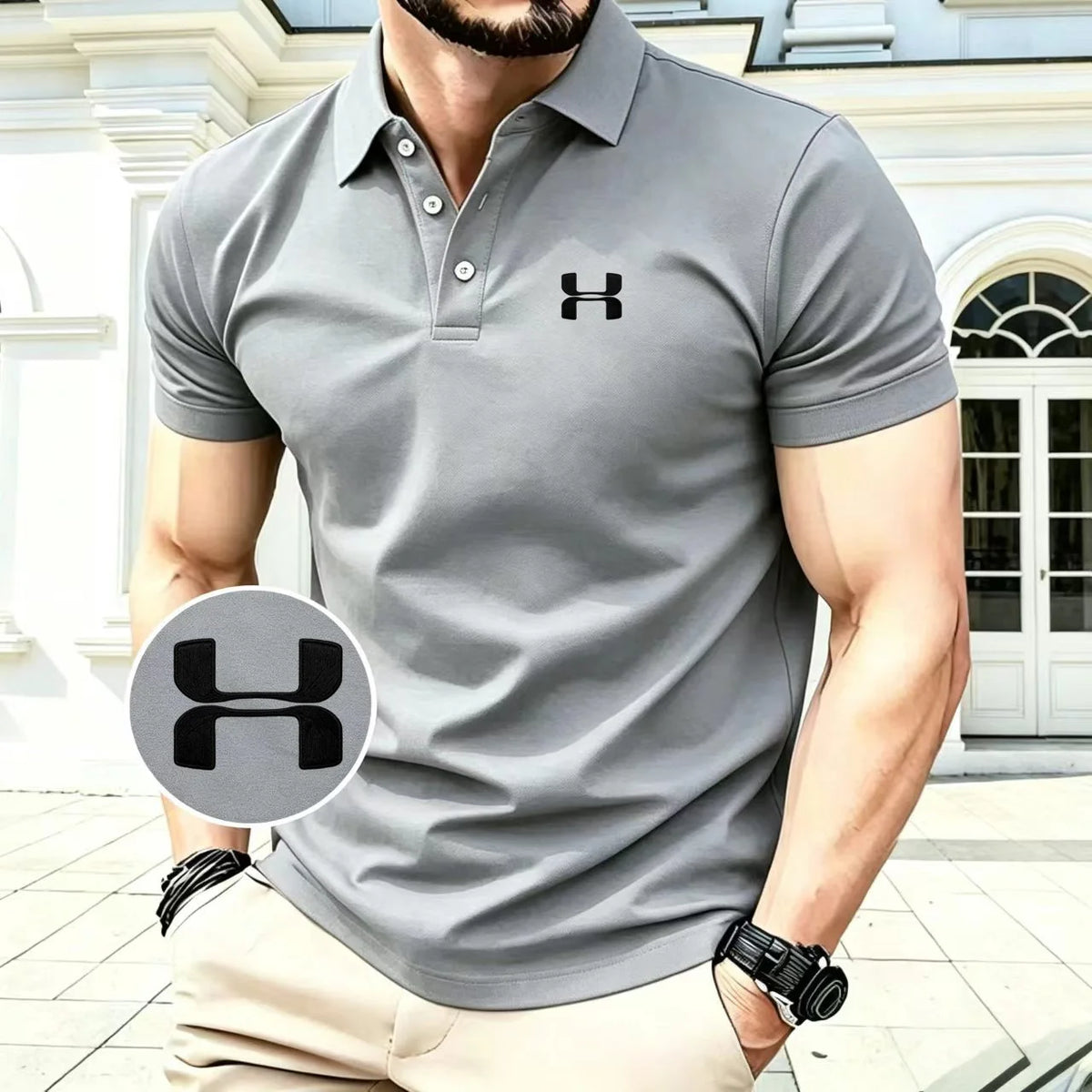 Polo brodé pour homme, collection été 2026, haut de gamme, confortable, à manches courtes, idéal pour le golf
