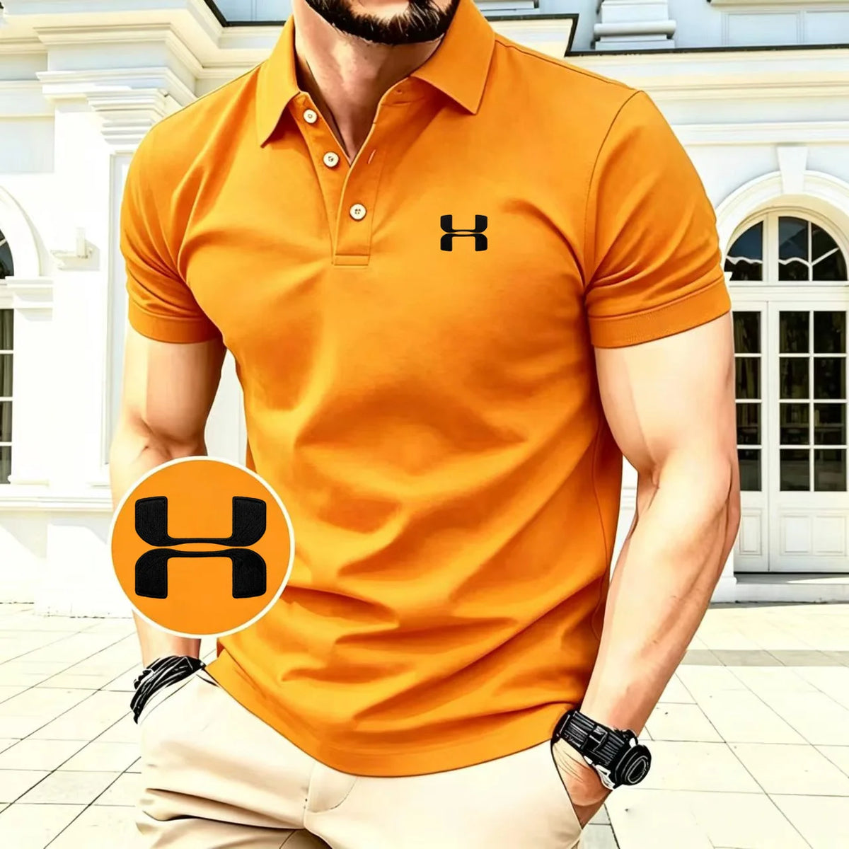 Polo brodé pour homme, collection été 2026, haut de gamme, confortable, à manches courtes, idéal pour le golf