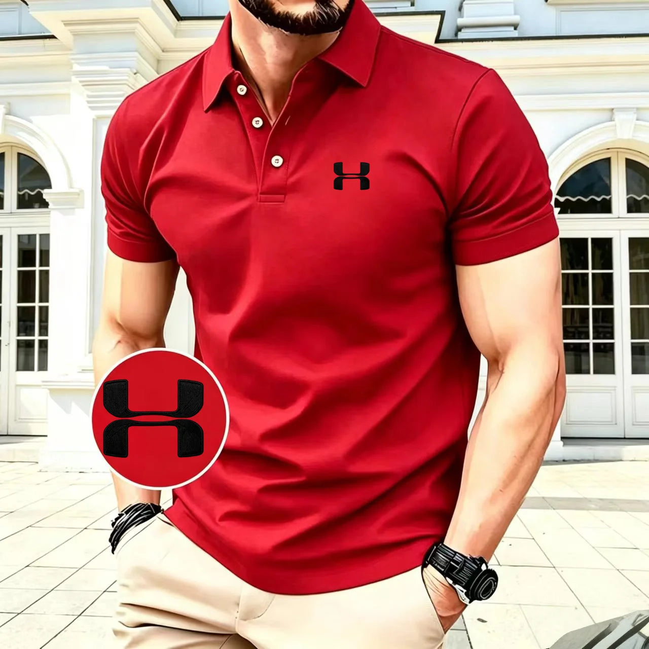 Polo brodé pour homme, collection été 2026, haut de gamme, confortable, à manches courtes, idéal pour le golf